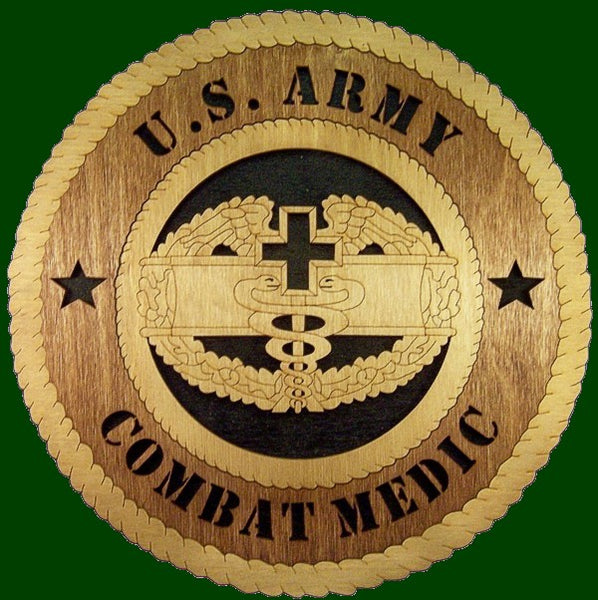 US Army Combat Medic Laser Files for Wall Tribute