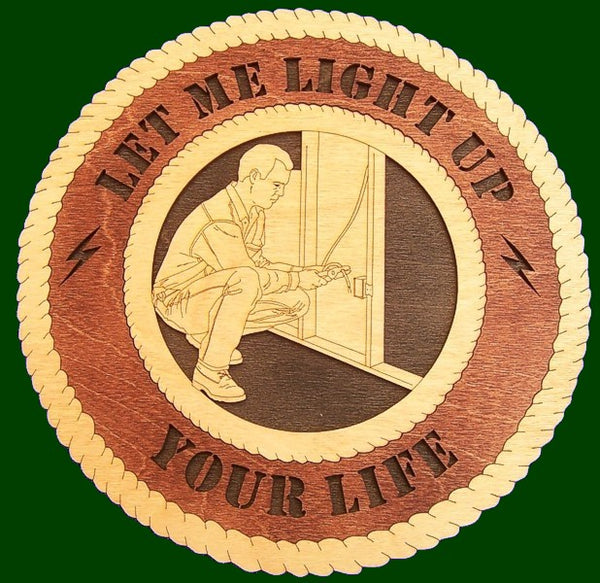Electrician (Male) Let Me Light Up Your Life Laser File for Wall Tribute