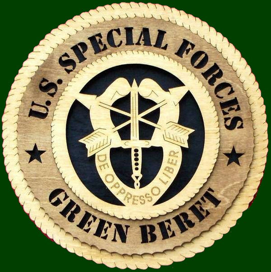 US Army Green Beret Laser Files for Wall Tribute