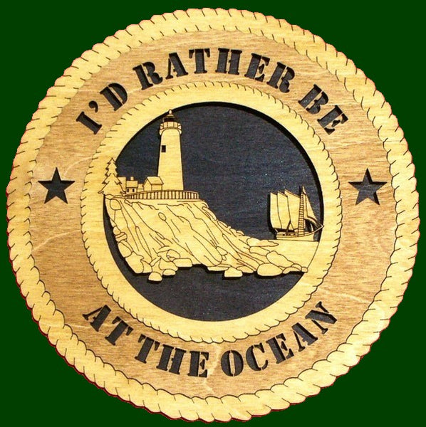 I'd Rather Be At The Ocean (Lighthouse 4) Laser File for Wall Tribute/Plaque